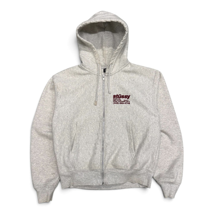 Stüssy Grey Heavyweight Zip Up Hoodie (S)