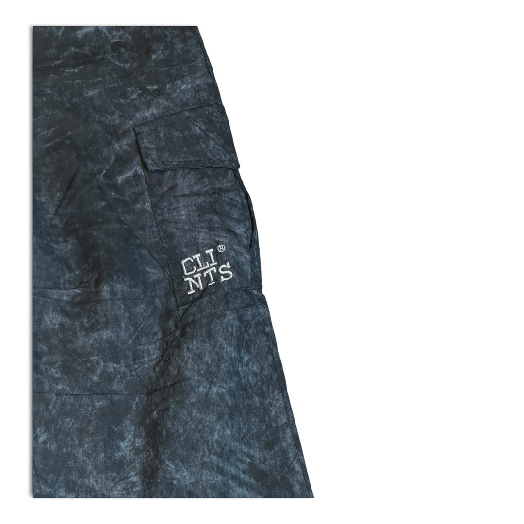 Clints Black Faded Baggy Cargo Trousers (L)