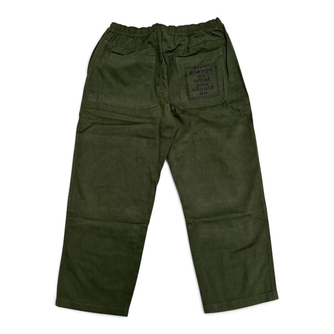 Always Do What You Should Do Green Cotton Trousers (XL)