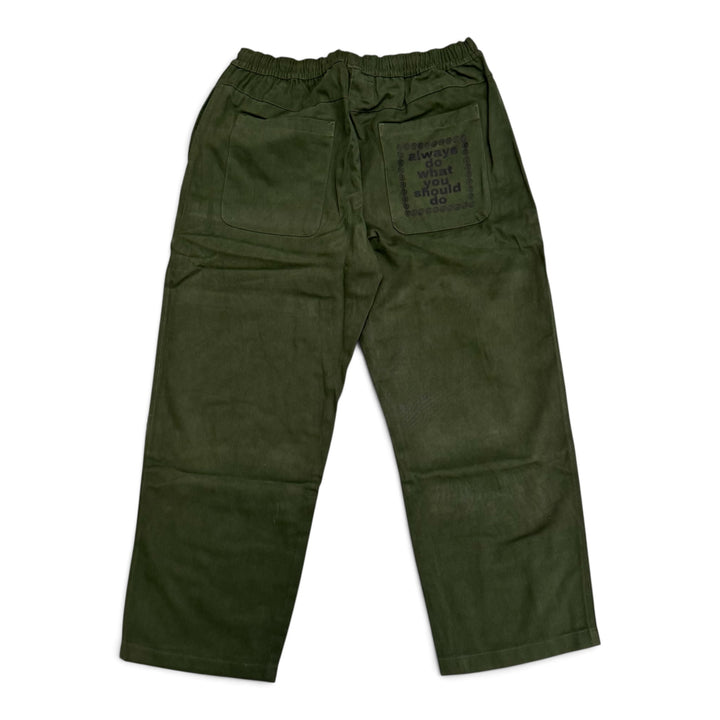 Always Do What You Should Do Green Cotton Trousers (XL)