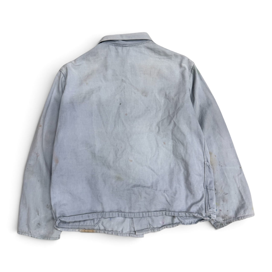 Vintage Distressed Faded Light Blue French Chore Jacket (S)
