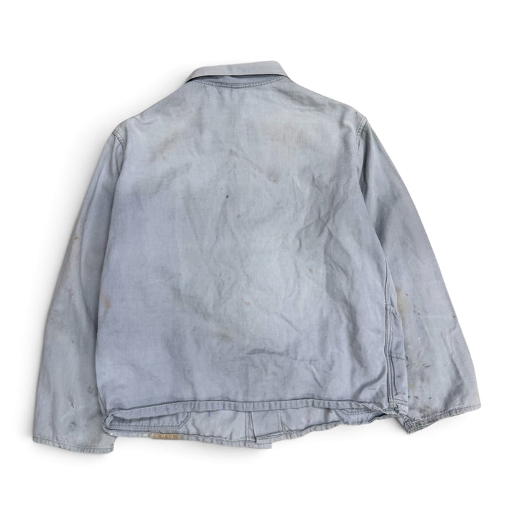 Vintage Distressed Faded Light Blue French Chore Jacket (S)