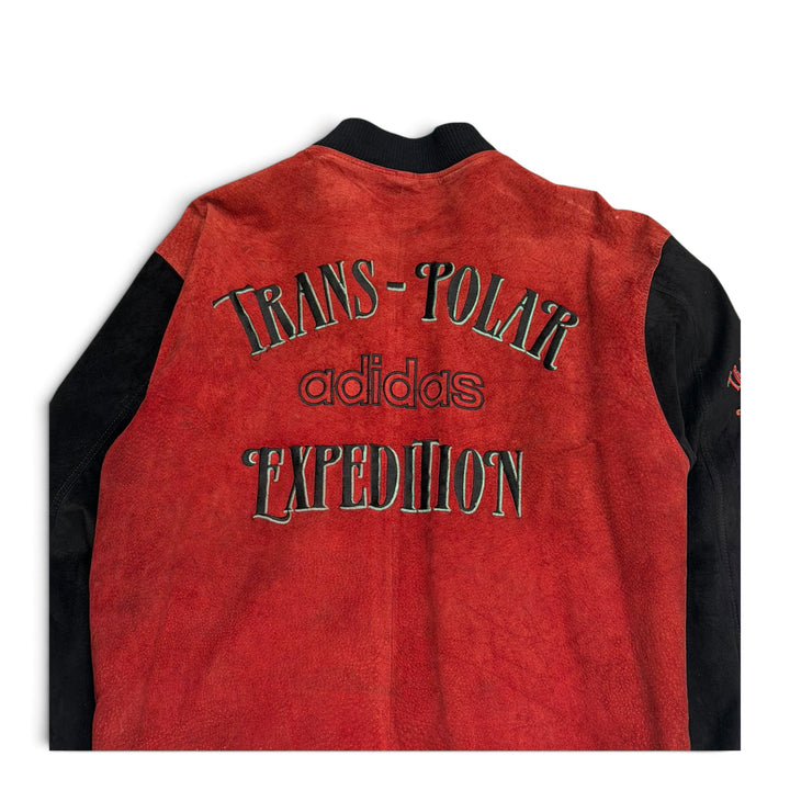 Vintage Rare Adidas Trans - Polar Leather Jacket Red and Black (M)