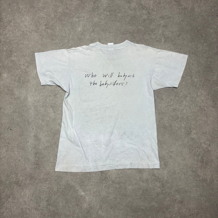 Vintage The Power Of Lard White Graphic T-Shirt (L)