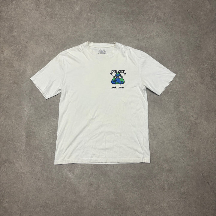 Palace Earth White Graphic T-Shirt (L)