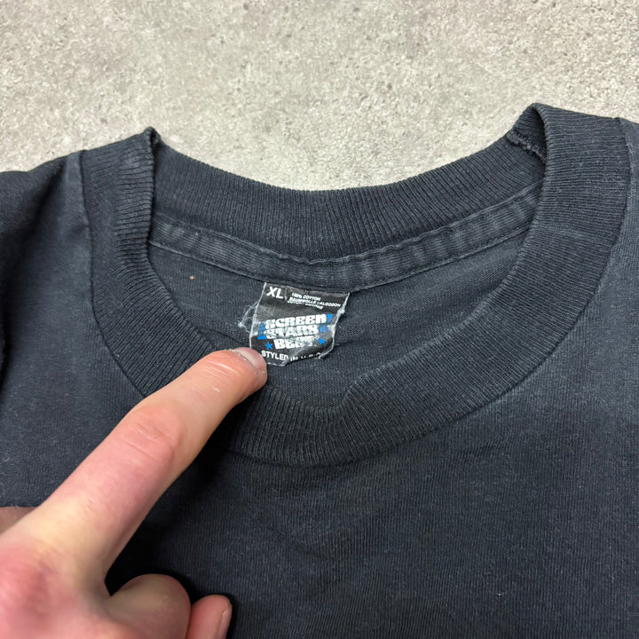 Early 90's  Warp Records (Aphex Twin Label) Black Long Sleeve Graphic T-Shirt (XL)
