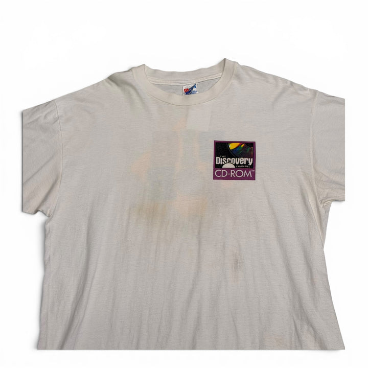 90's Vintage The Discovery Channel White Graphic T-Shirt (XL)