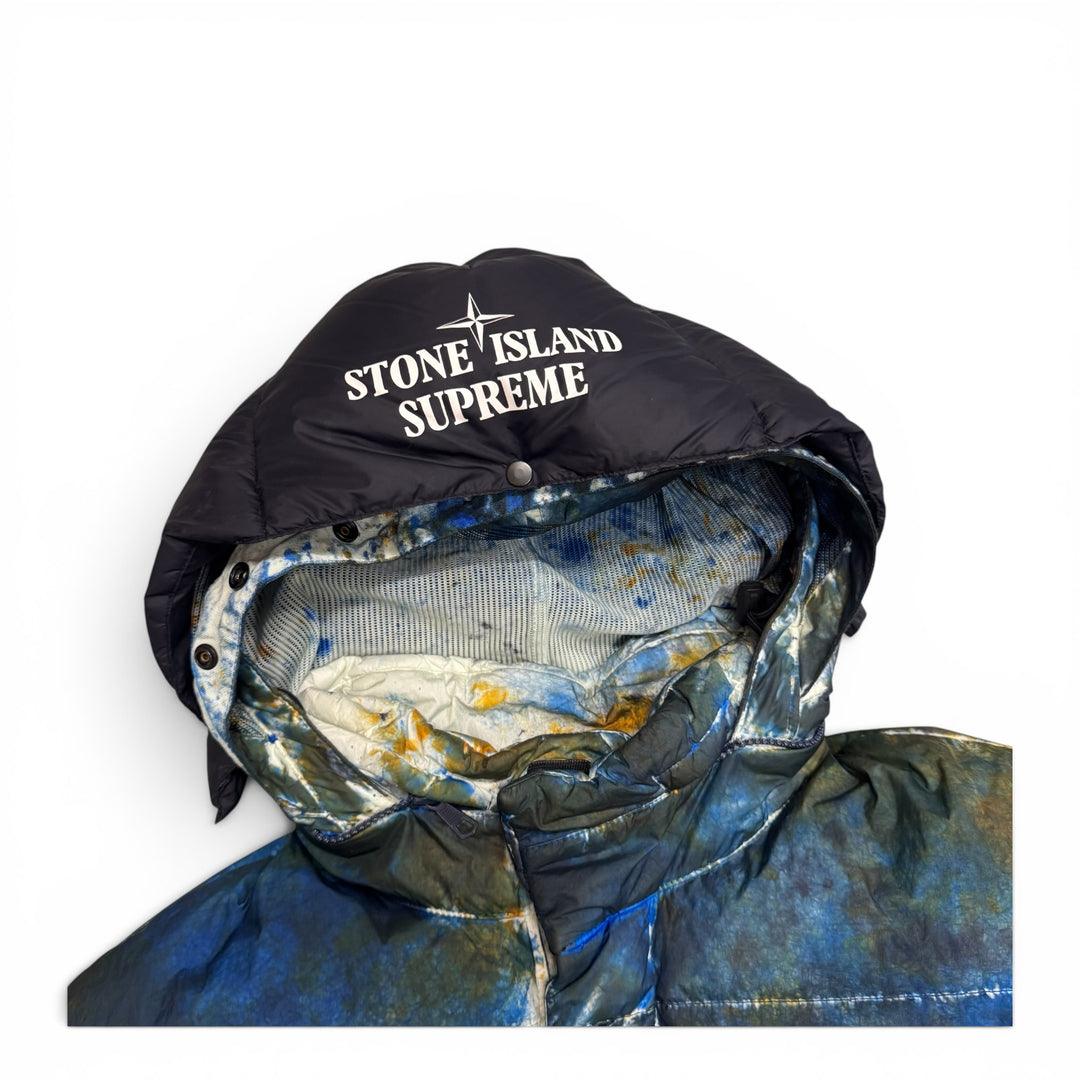 Stone Island X Supreme Paintball Camo Puffer Jacket Blue (S)