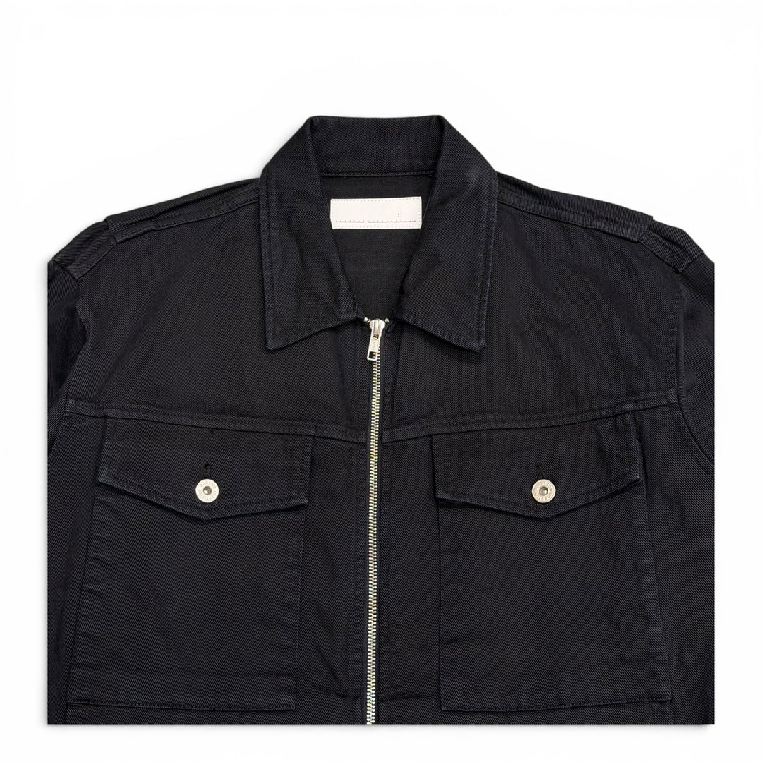 Random Identities Black Denim Zip Up Jacket (M)