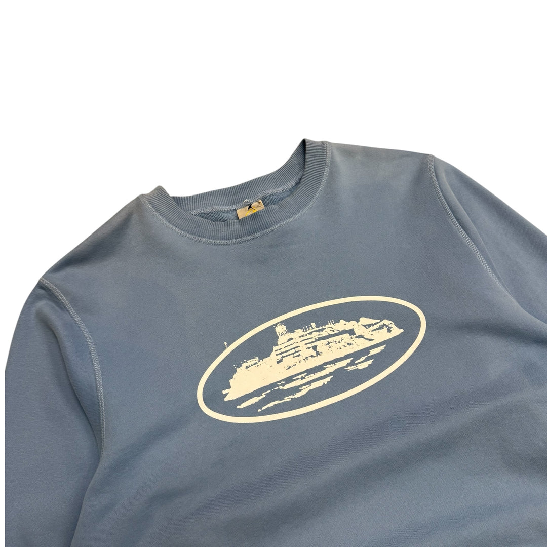 Corteiz Big Log Crew Neck Sweatshirt Blue (XL)