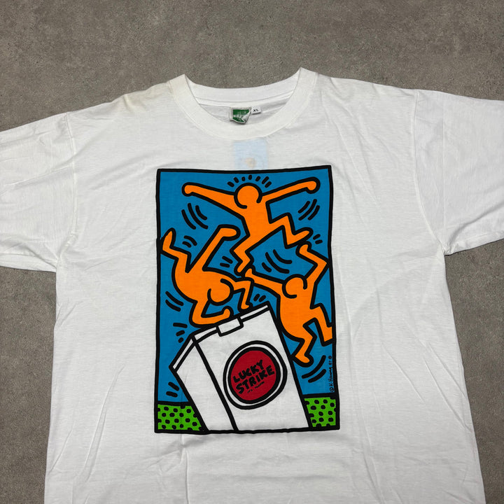 Rare 1986 Vintage Keith Haring x Lucky Strike Graphic T-Shirt (XL)