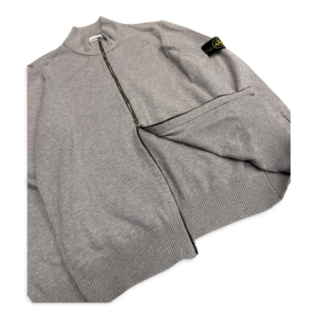 Stone Island Knitted Full Zip Up Jumper Grey (L)