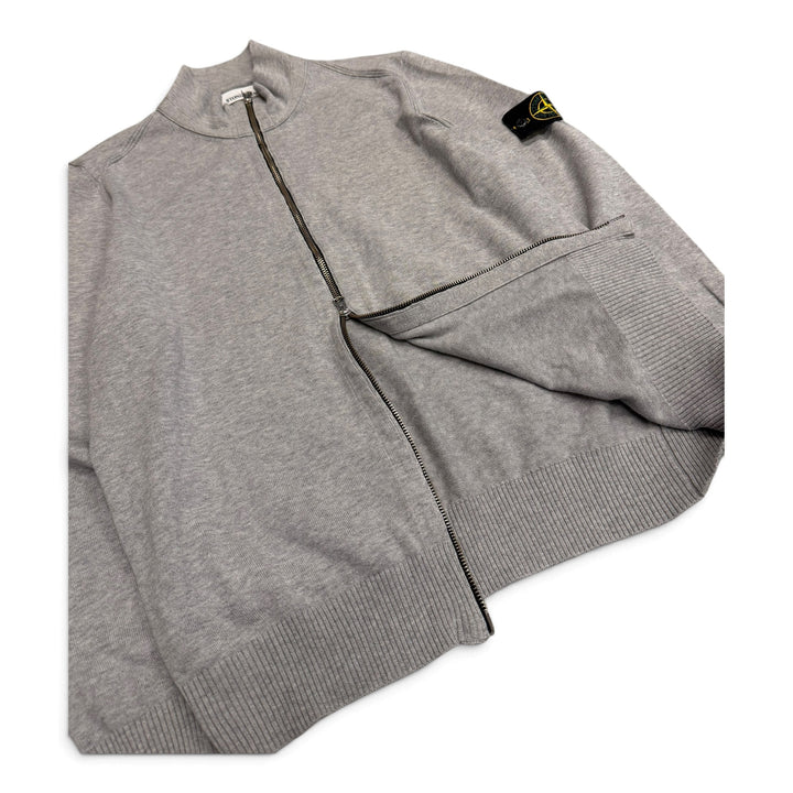 Stone Island Knitted Full Zip Up Jumper Grey (L)