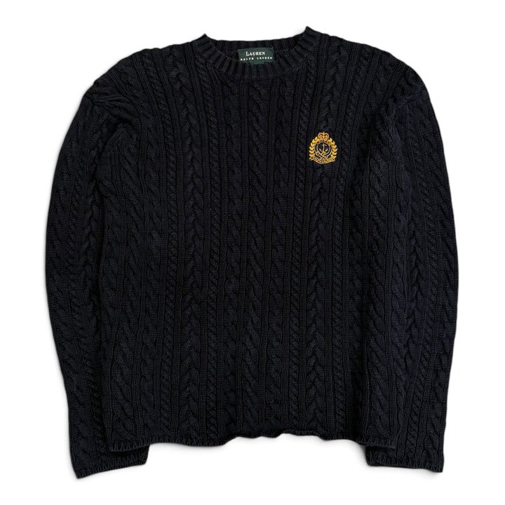 Vintage Polo Ralph Lauren Cable Knit Jumper Navy (S)