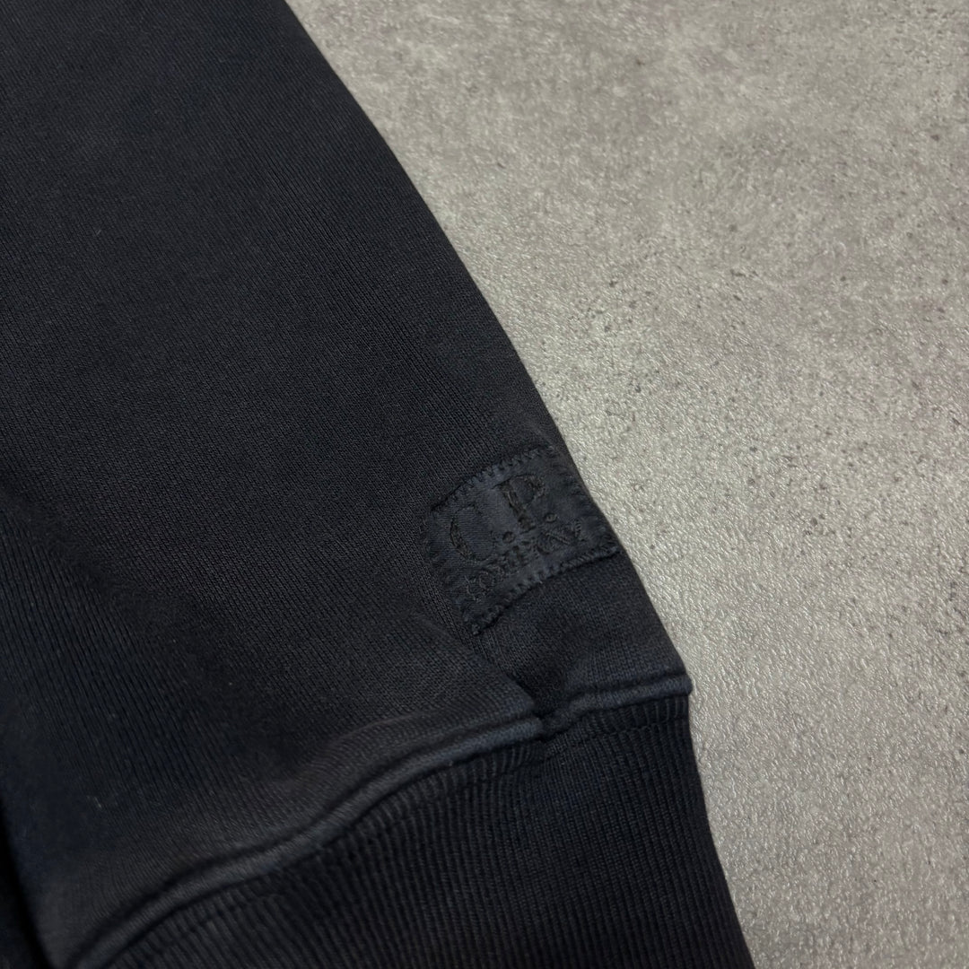 CP Company Black Heavy Cotton Full Zip Hoodie (XL)