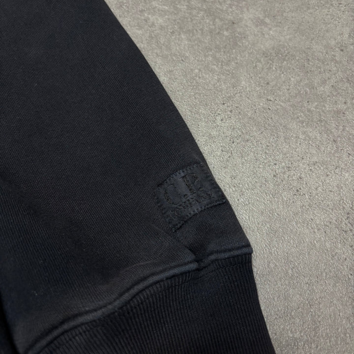 CP Company Black Heavy Cotton Full Zip Hoodie (XL)