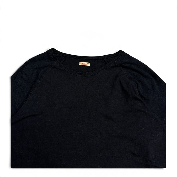 Kapital Black Smiley Face Elbow's Long Sleeve T-Shirt (L)