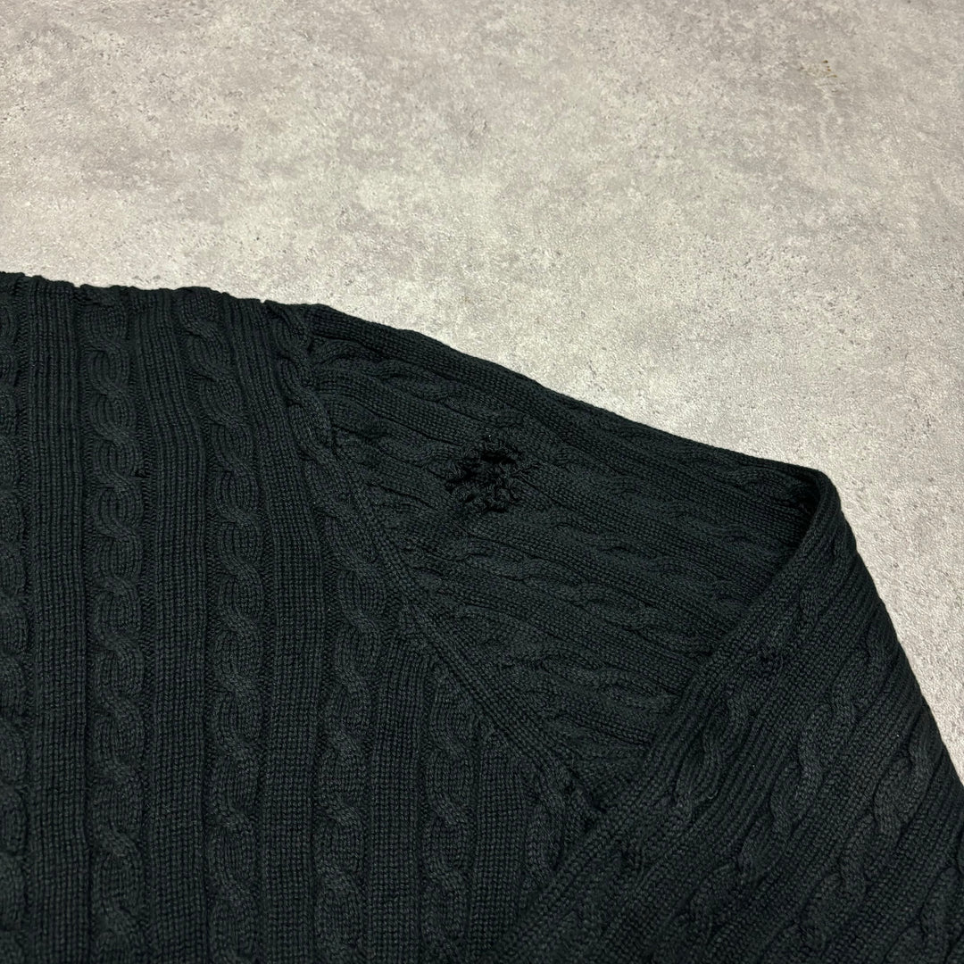 Vintage Lauren Black Heavy Knitted Sweater (Women's XXL)