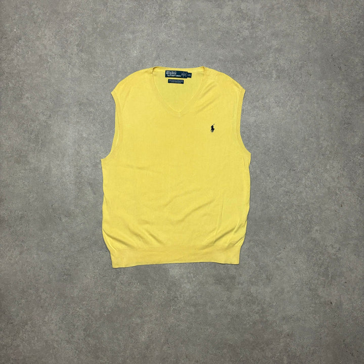 Vintage Polo Ralph Lauren Yellow Knitted Vest (M)