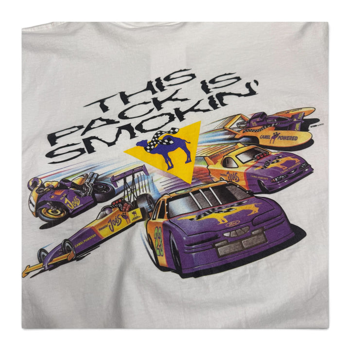 Vintage Camel Racing Graphic T Shirt White (XL)