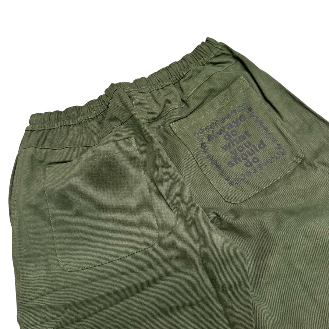 Always Do What You Should Do Green Cotton Trousers (XL)