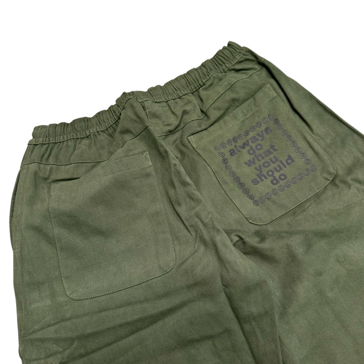 Always Do What You Should Do Green Cotton Trousers (XL)