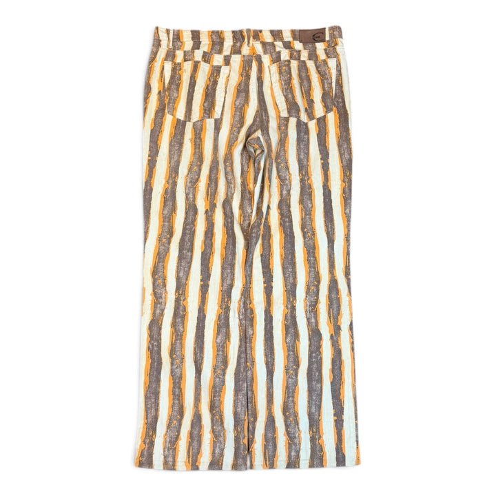 Vintage Cavalli Orange Stripy Patterned Trousers (38)