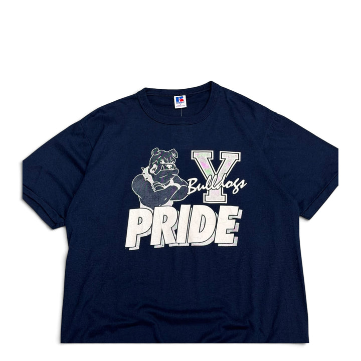 Vintage Bulldog Pride Graphic T shirt Navy (L)