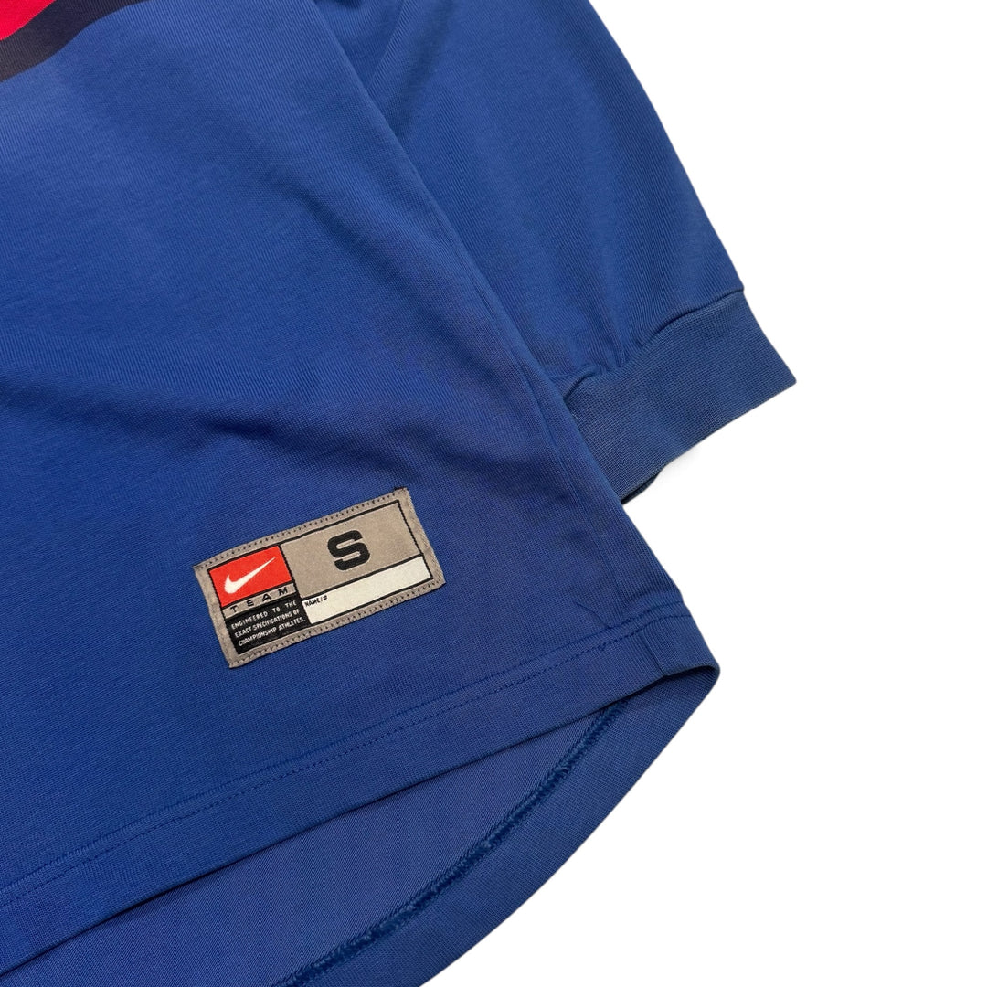 90's Vintage Nike Barcelona Blue & Red Rugby Polo Shirt (S)