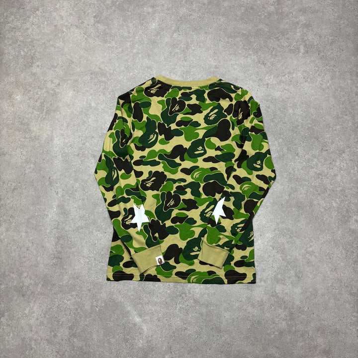 Vintage Bathing Ape Green Camo Long Sleeve T-Shirt (S)