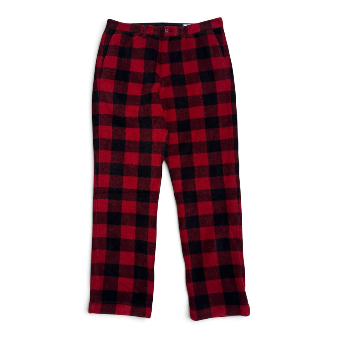 Palace x Ralph Lauren Red Checkered Fleece Trousers (34)