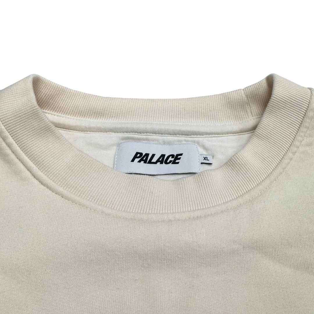 Palace Fleece Tri-Ferg Crew Sweatshirt Off White (XL)