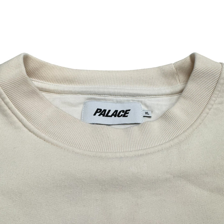 Palace Fleece Tri-Ferg Crew Sweatshirt Off White (XL)