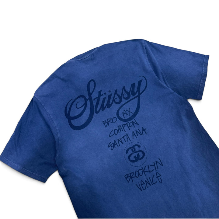 Stussy World Tour ‘Sun Faded Navy’ T-Shirt (M)
