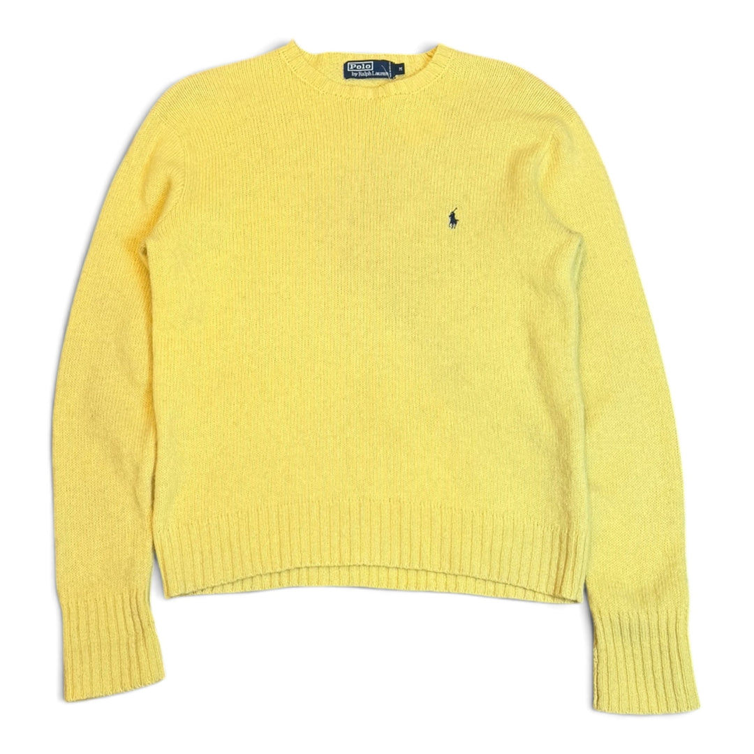 Vintage Polo Ralph Lauren Yellow Wool Knitted Jumper (M)
