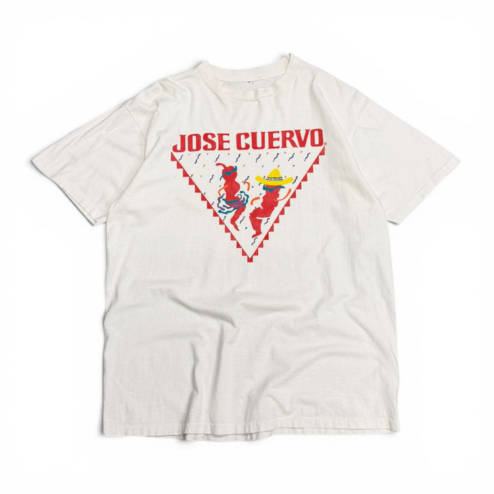 90's Vintage Jose Cuervo White Graphic T-Shirt (L)