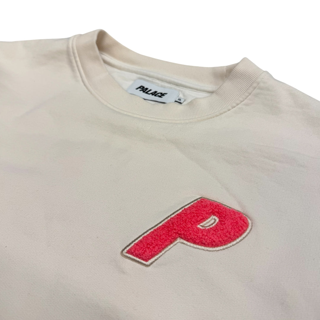 Palace Fleece Tri-Ferg Crew Sweatshirt Off White (XL)