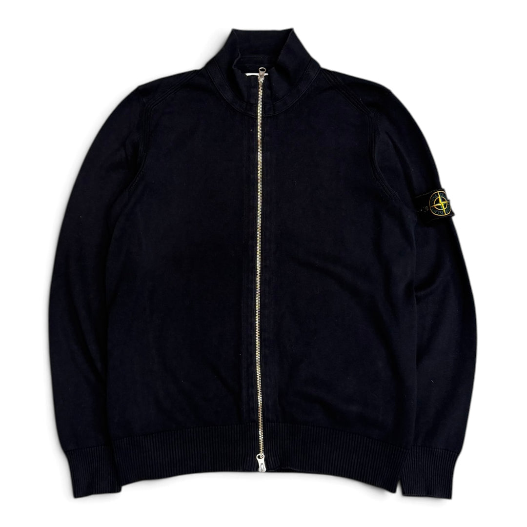 Stone Island Knitted Full Zip Up Jumper Navy (M)