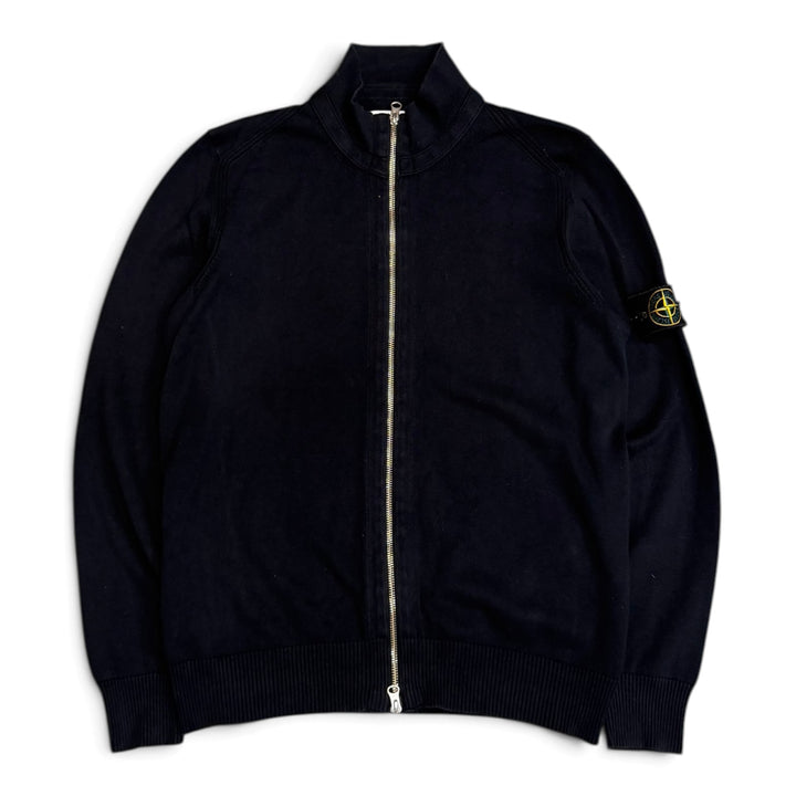 Stone Island Knitted Full Zip Up Jumper Navy (M)