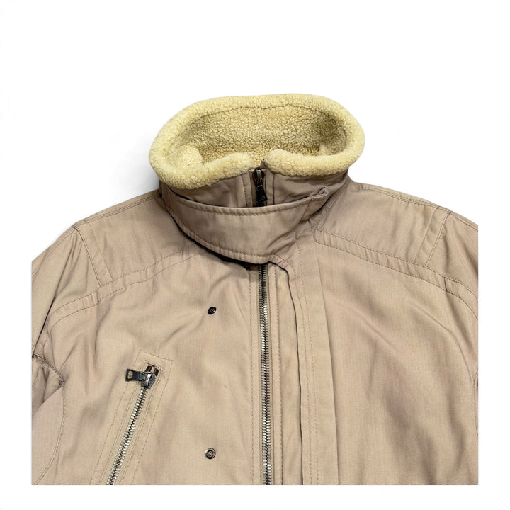 Vintage Prada Sport AW2000 Beige Ski Sherpa Collared Jacket (L)