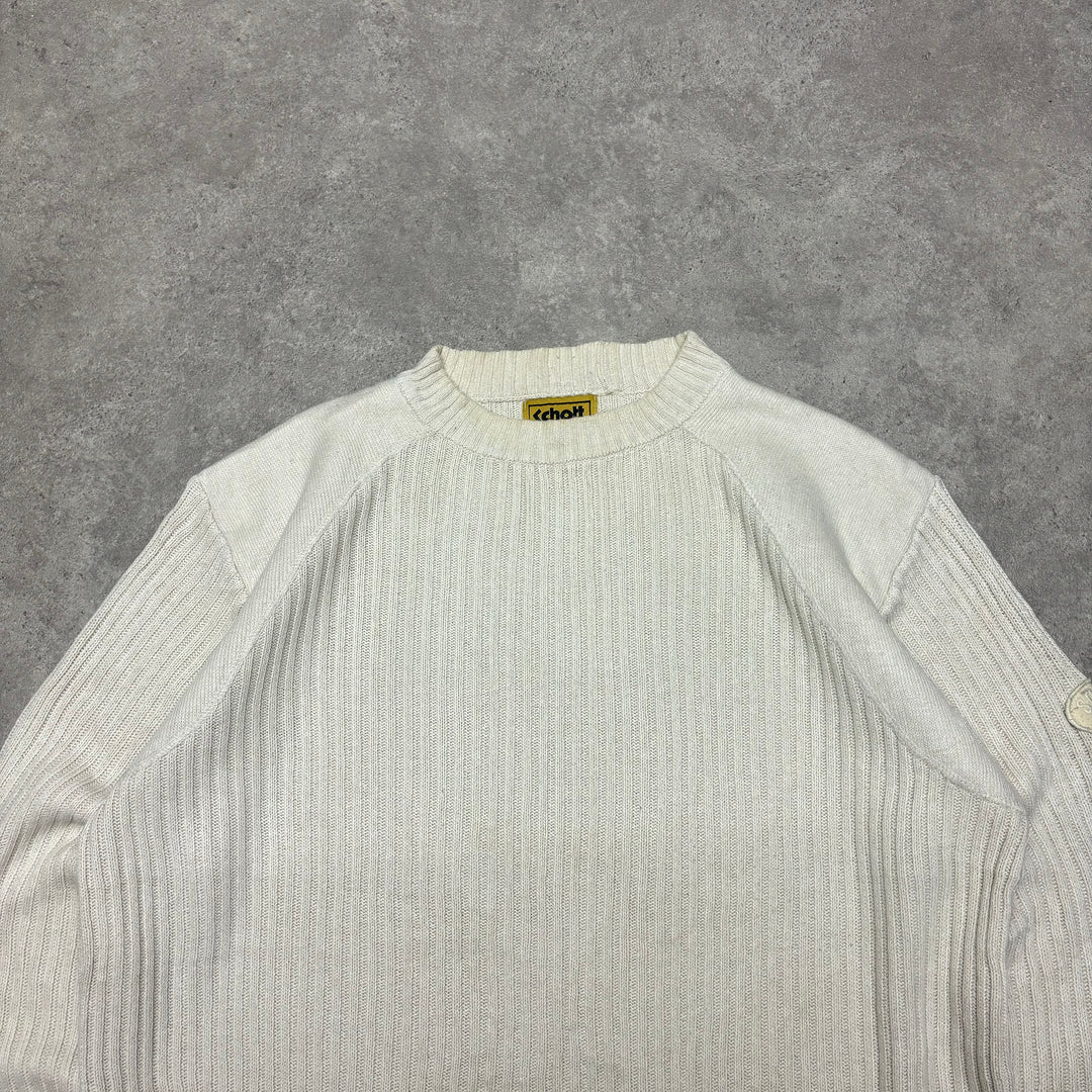 Vintage Schott Cream Knitted Jumper (L)