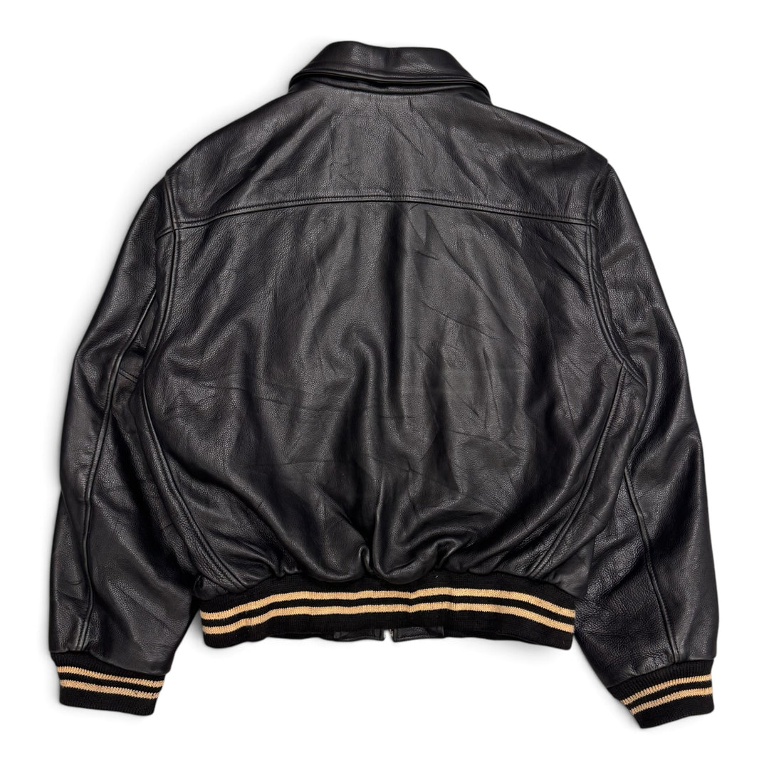 Vintage Redskin Leather Bomber Jacket Black (XL)