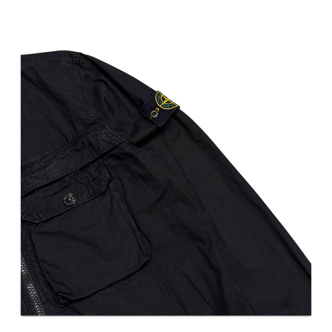 Stone Island Shirt Jacket Full Zip Up Black (L)