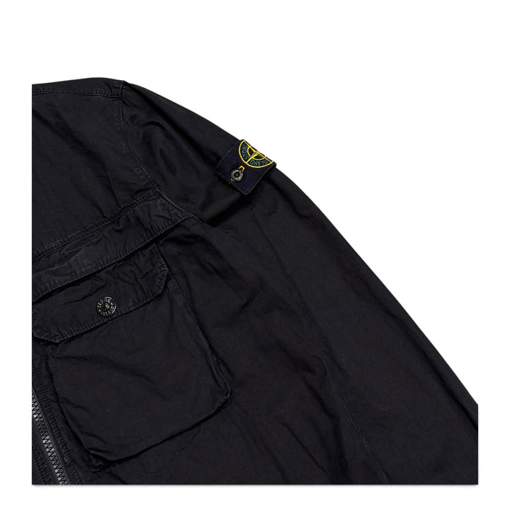 Stone Island Shirt Jacket Full Zip Up Black (L)