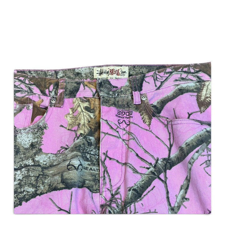 Stussy Big Ol Jeans Real Tree Pink Camo Denim Trousers (32)