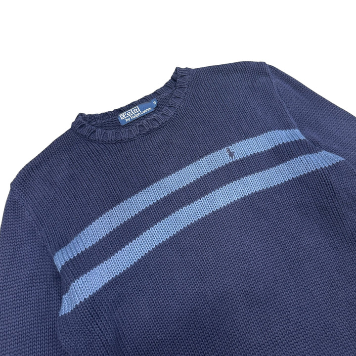 Vintage Polo Ralph Lauren Navy heavy Knitted Jumper (S)