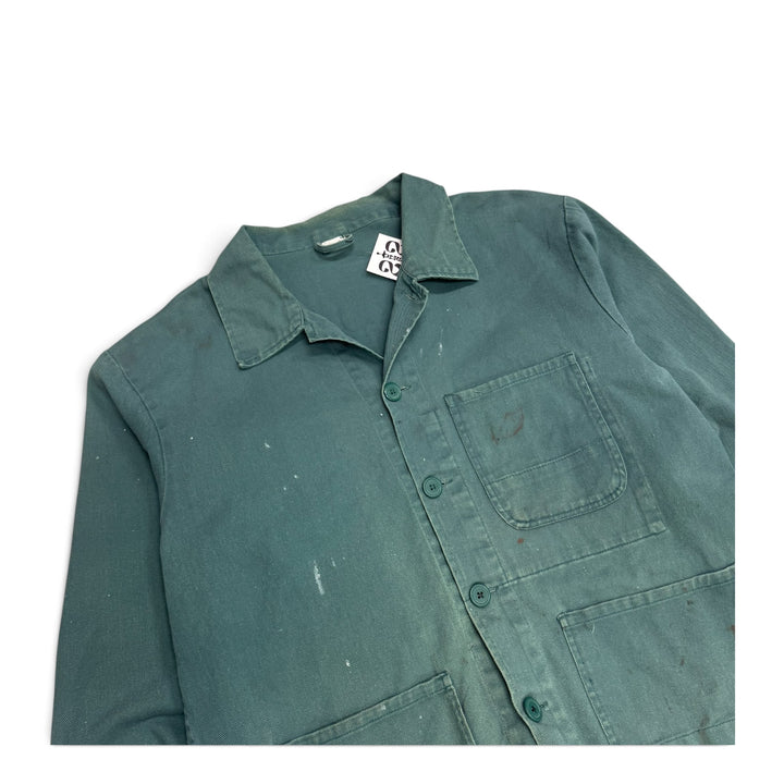Vintage Distressed Faded Green French Chore Jacket (L)
