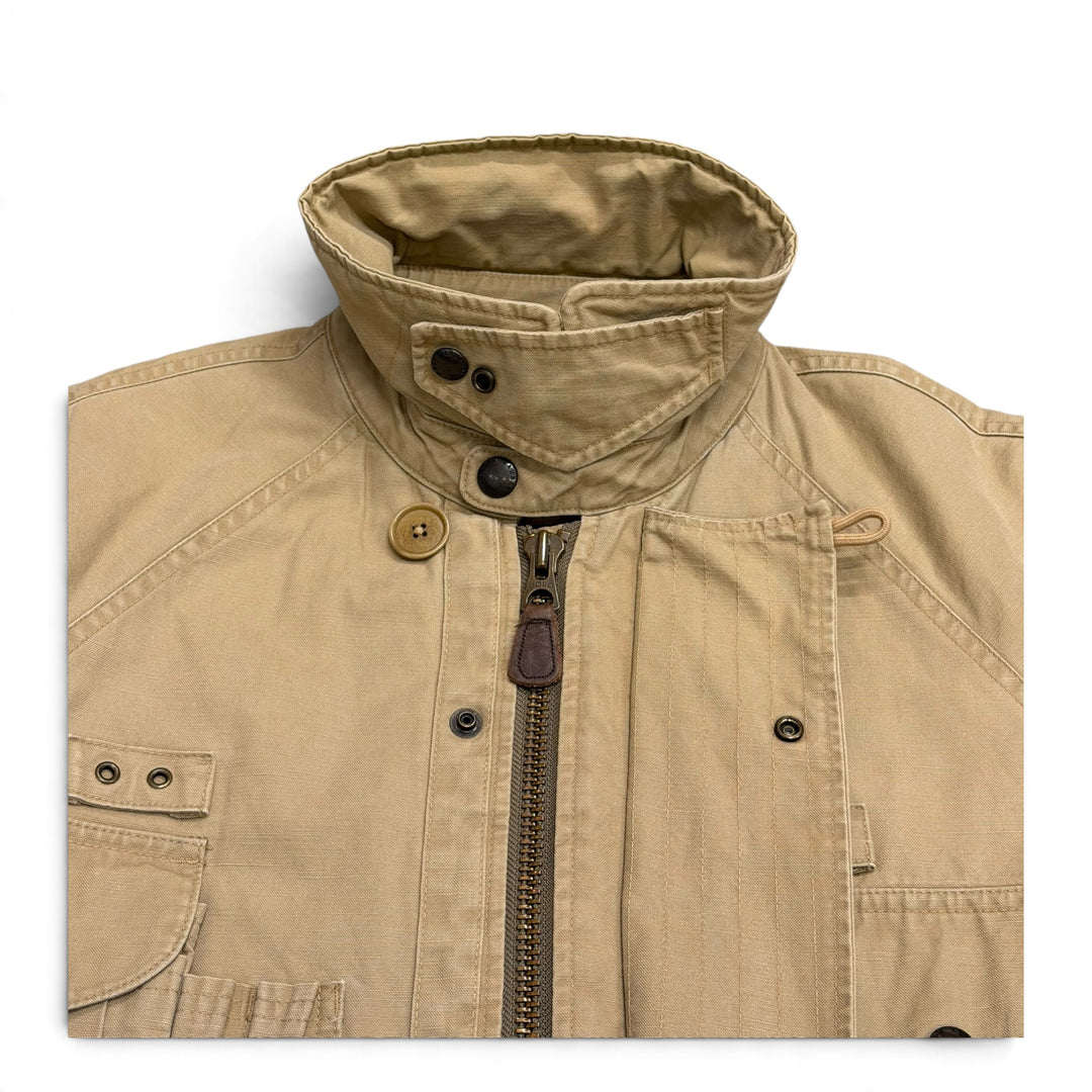 Rare Vintage Polo Ralph Lauren Beige Utility Bomber Jacket (M)