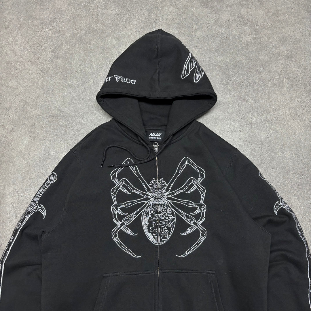 Palace x The Great Fog Black Embroidered Full Zip Hoodie (M)