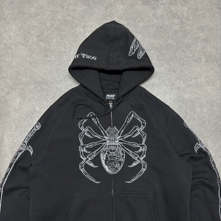 Palace x The Great Fog Black Embroidered Full Zip Hoodie (M)